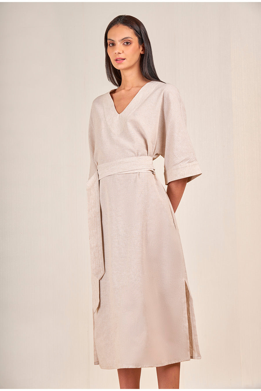 Varadero Dress Linen & Cotton Color Beige