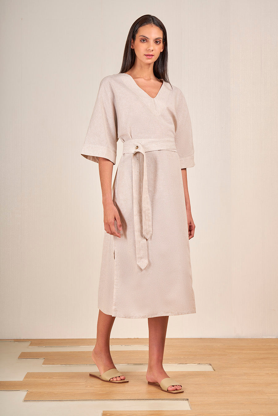 Varadero Dress Linen & Cotton Color Beige