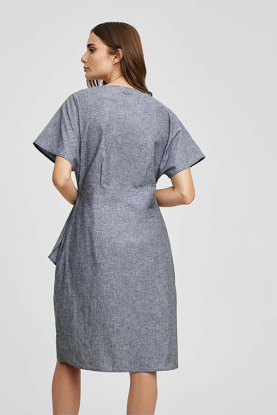 Vestido Cruzado Línea Color Gris
