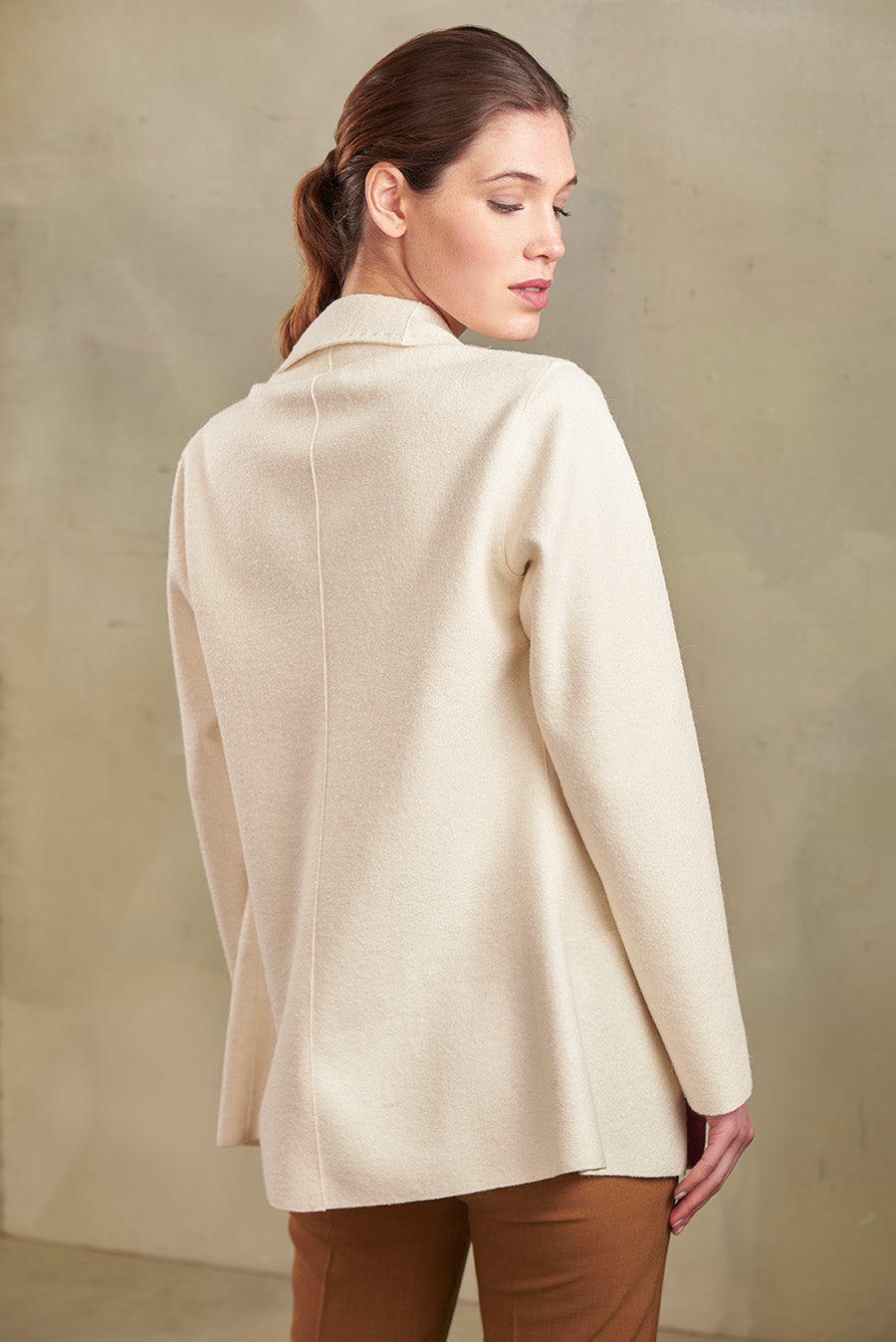 ABRIGO SIXTINE DE ALPACA & LANA COLOR ECRU