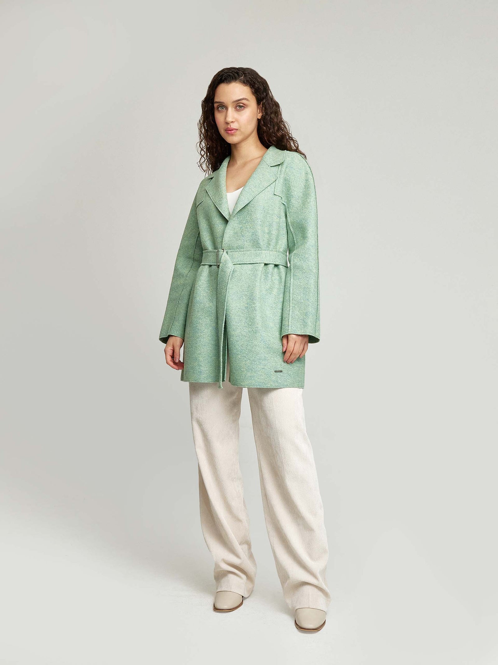 Waylan Coat Alpaca Color Green