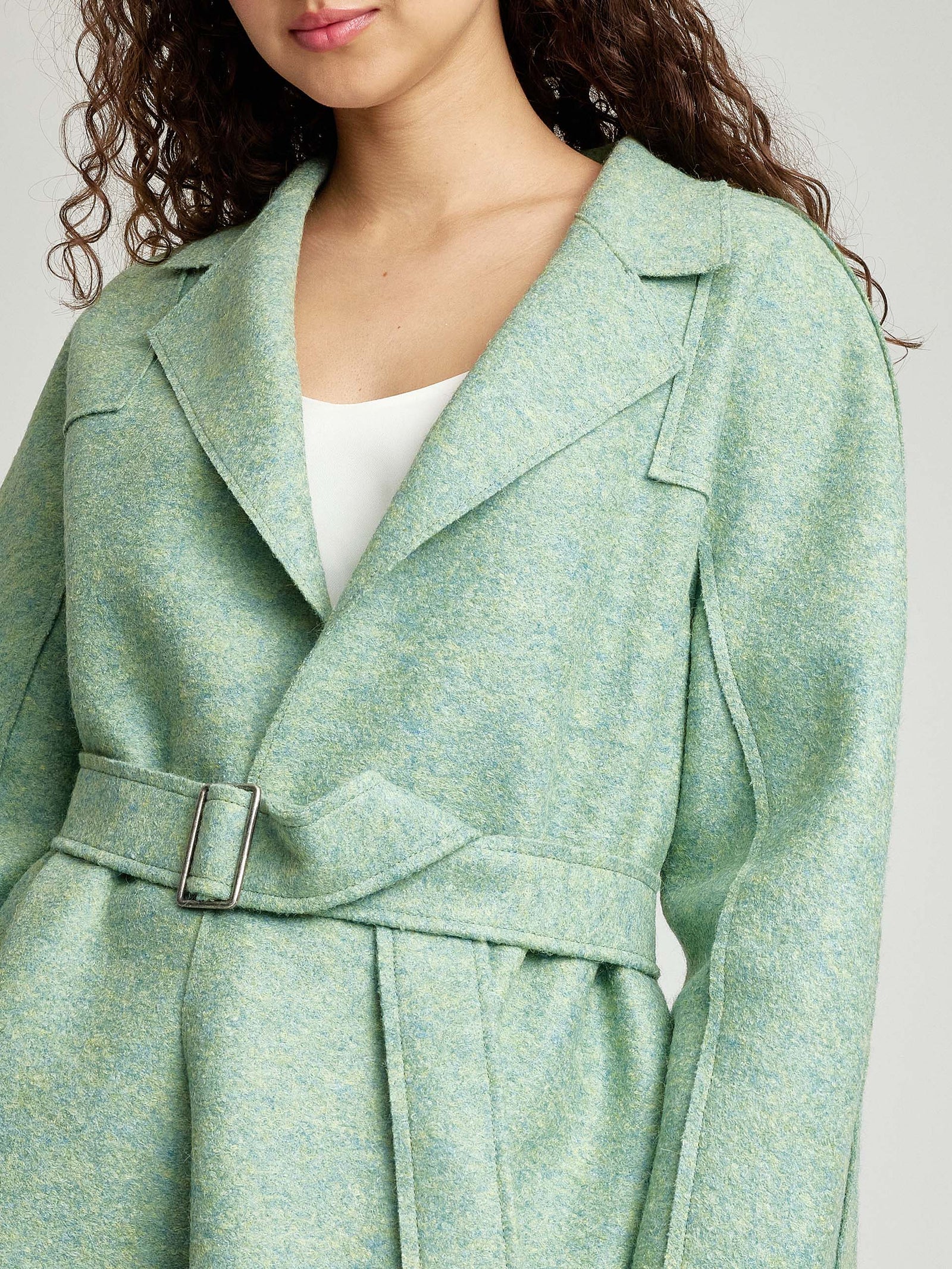 Waylan Coat Alpaca Color Green