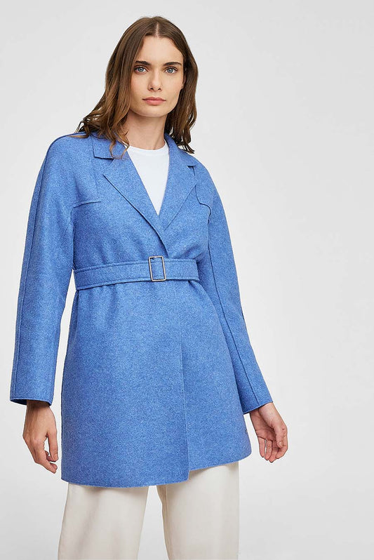 Waylan Coat Alpaca Color Blue