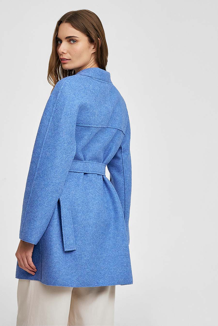 Waylan Coat Alpaca Color Blue