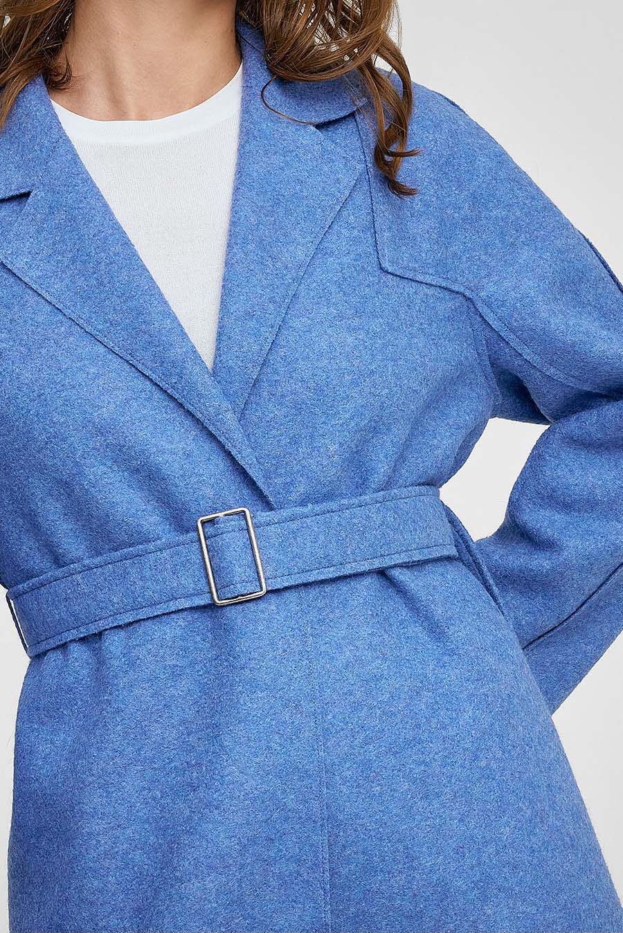 Waylan Coat Alpaca Color Blue