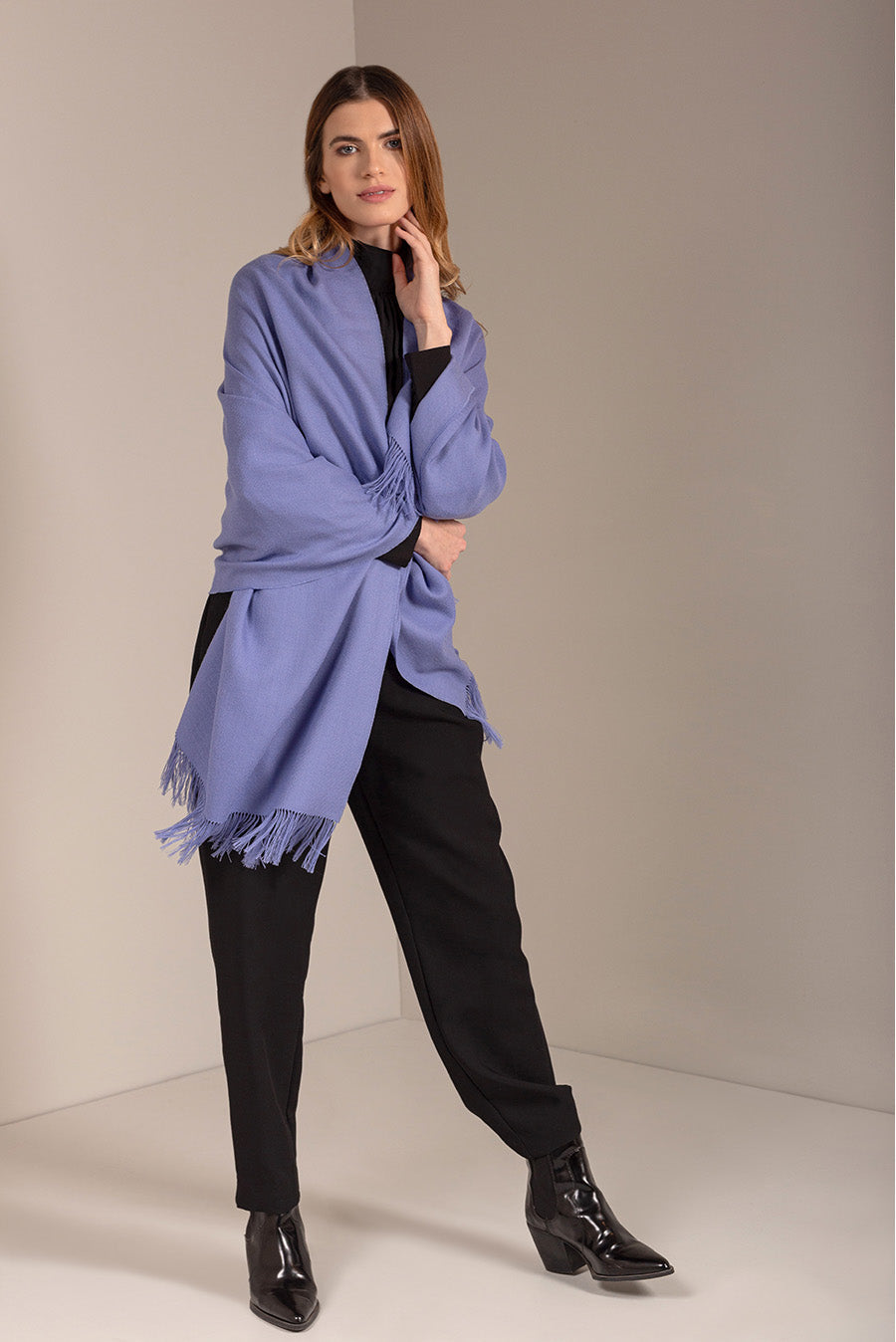 Jee Shawl Royal Alpaca Color Light Blue