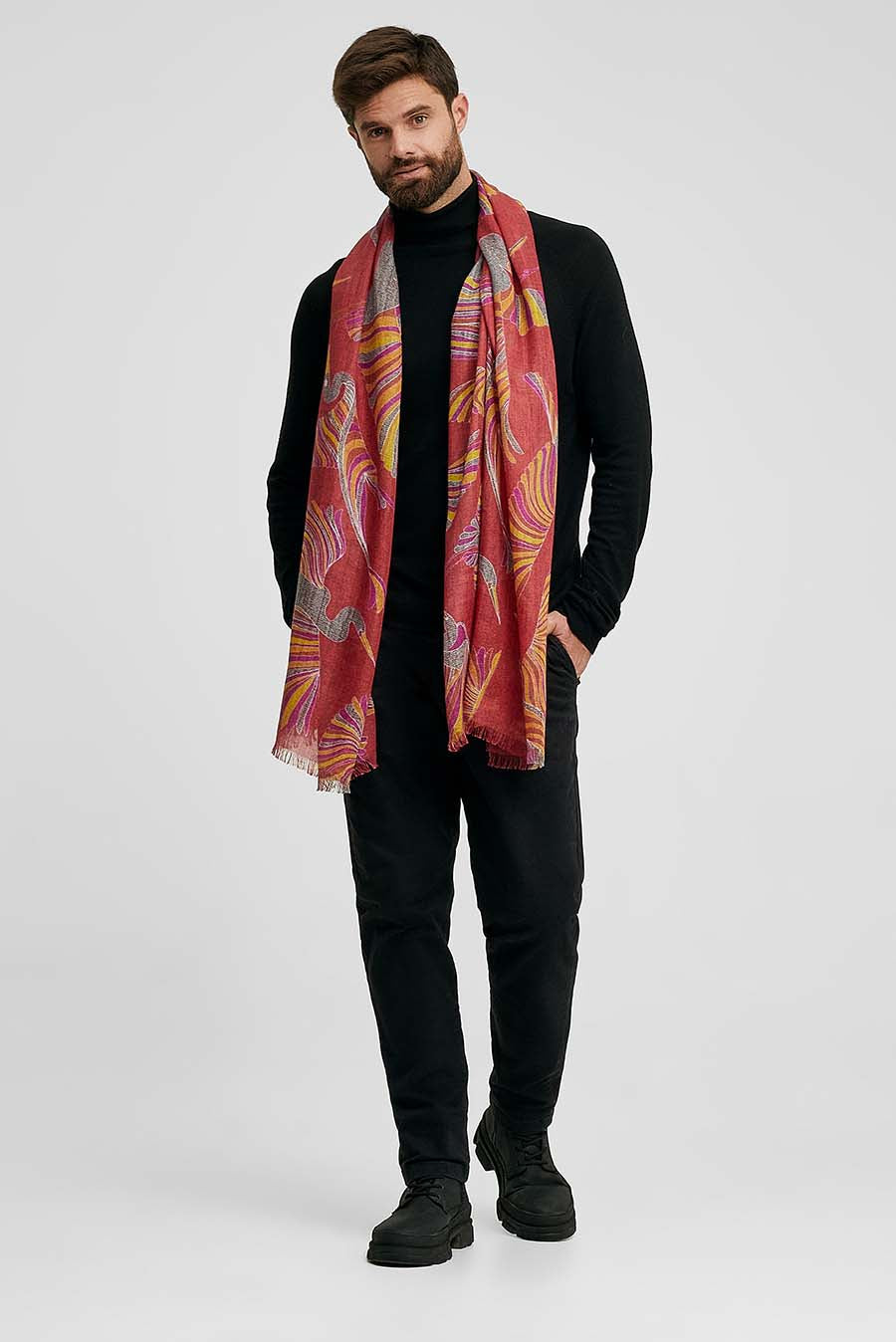 Wallon Shawl Baby Alpaca Color Red