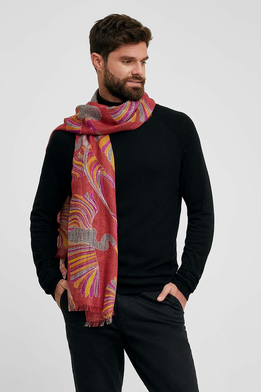 Wallon Shawl Baby Alpaca Color Red