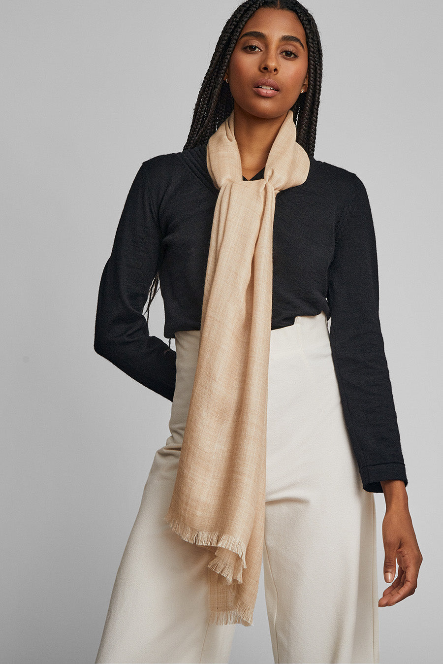 Teaberry Shawl Baby Alpaca Color Beige