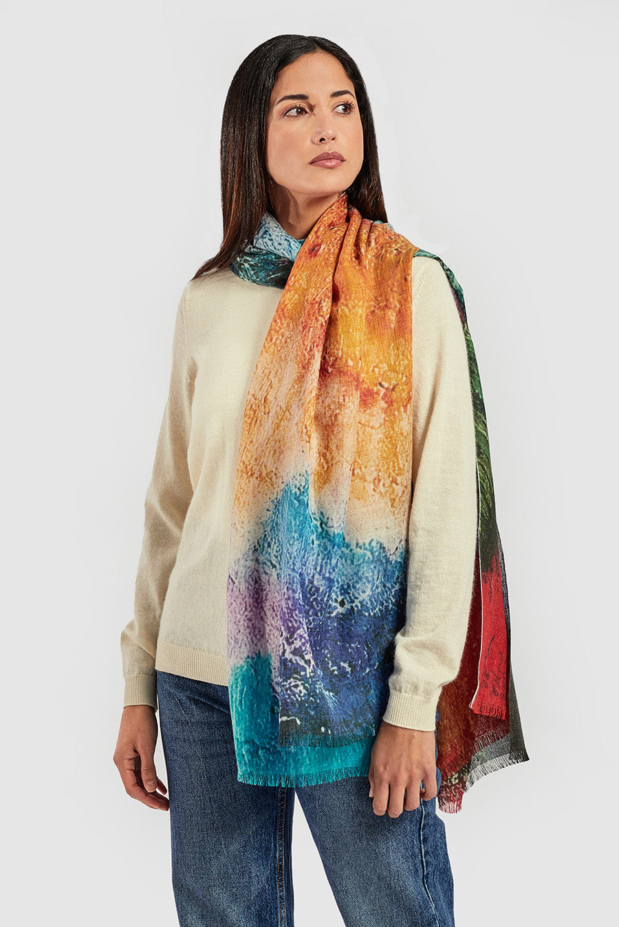 Estola Mensaje Del Color De Baby Alpaca Color Multicolor