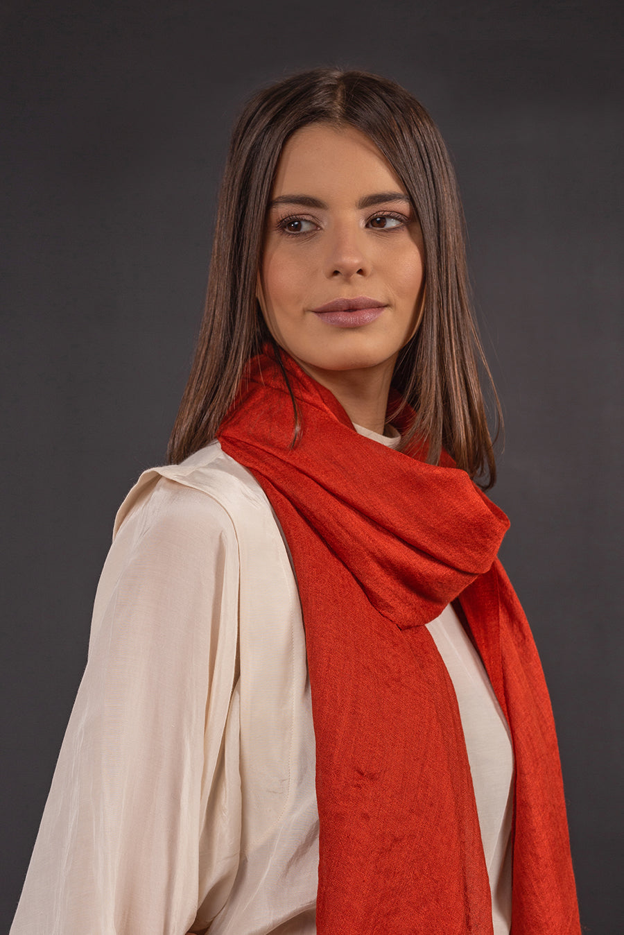 Borisette - Royal Alpaca & Silk Shawl Royal Alpaca & Silk Color Naranja