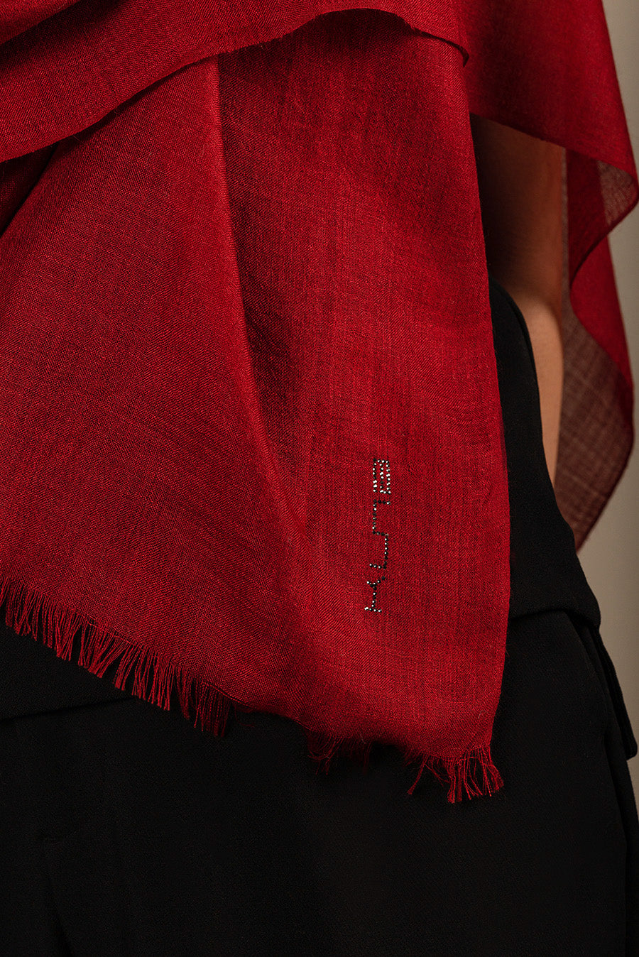 Bari Shawl Royal Alpaca & Silk Color Red