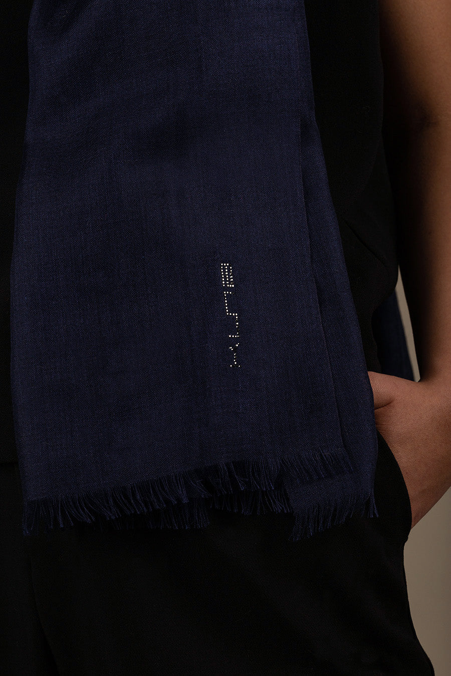 Bari Shawl Royal Alpaca & Silk Color Navy