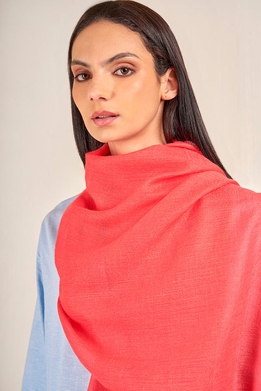Vercorin Shawl Baby Alpaca Color Salmon