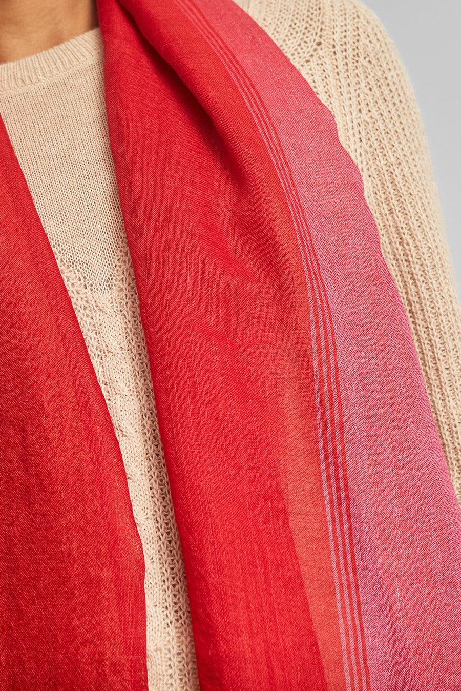 Wessex Shawl Baby Alpaca Color Red