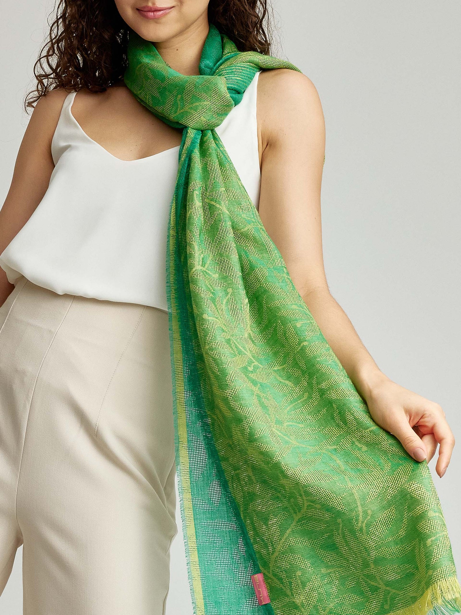 Winslow Shawl Baby Alpaca & Silk Color Green