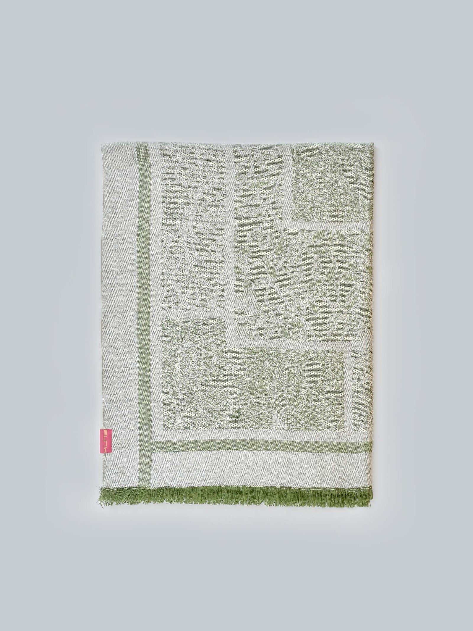 Pañuelo de agua Baby Alpaca y seda Color verde