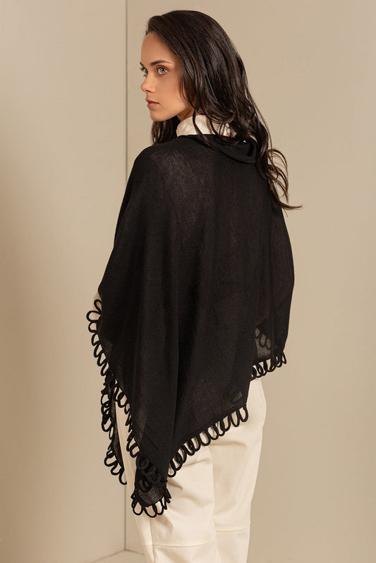 PONCHO BRUMA DE ALPACA 16 COLOR BLACK