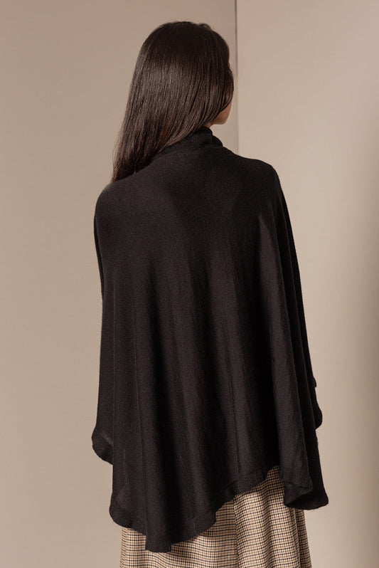 PONCHO BROMELIA DE ALPACA 16 COLOR BLACK