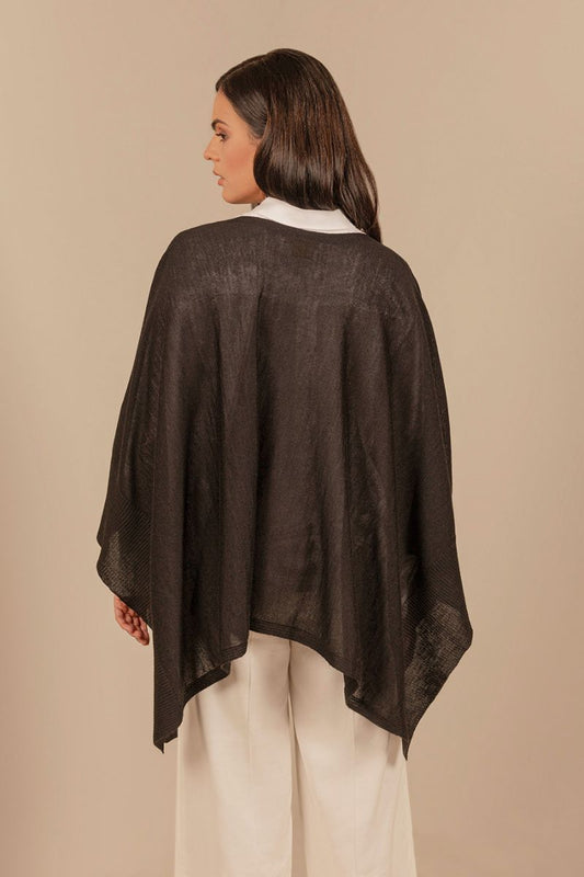 Poncho Udaipur De Baby Alpaca Color Black