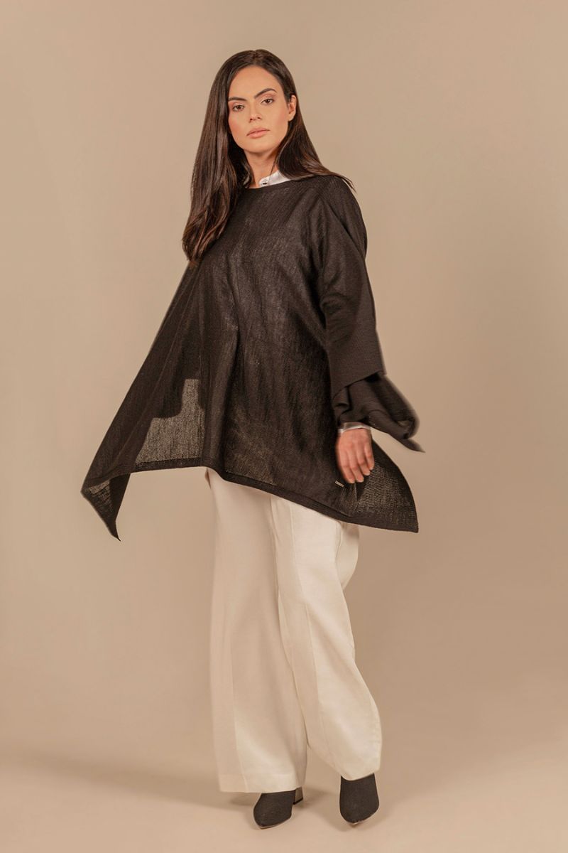 Udaipur Poncho Baby Alpaca Color Black
