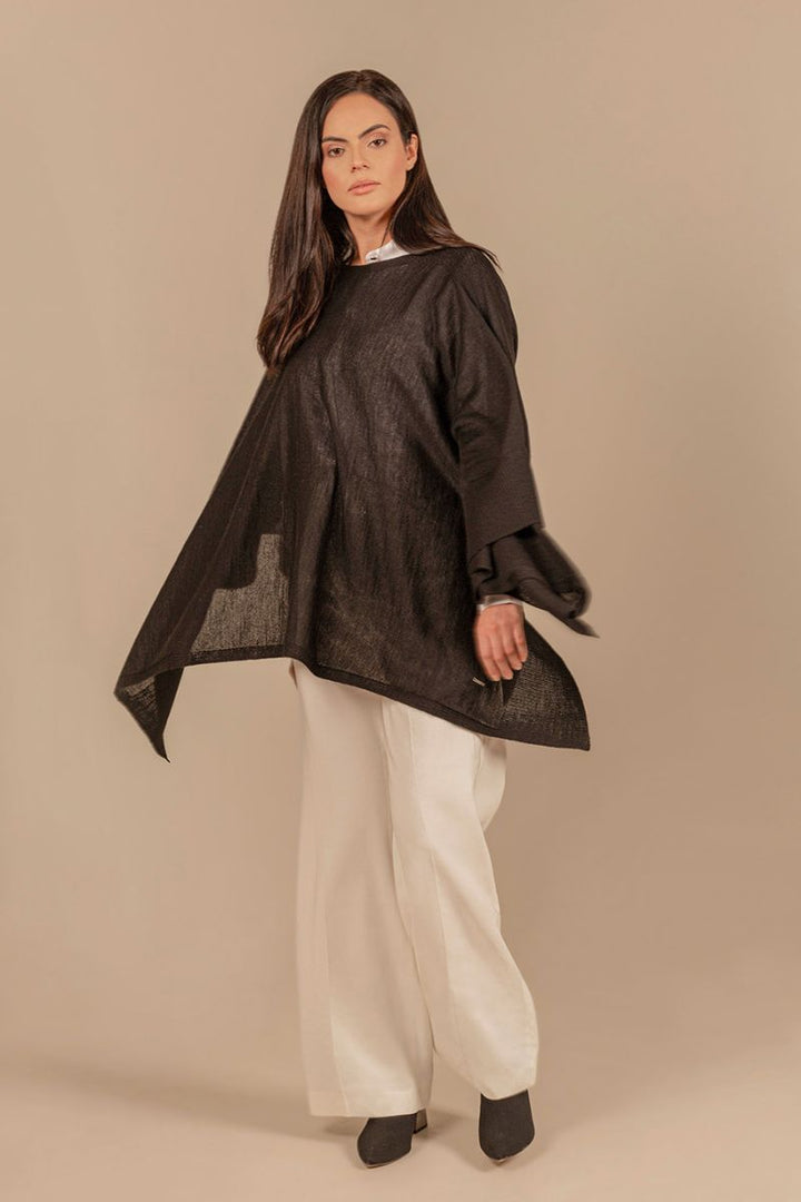 Poncho Udaipur De Baby Alpaca Color Black