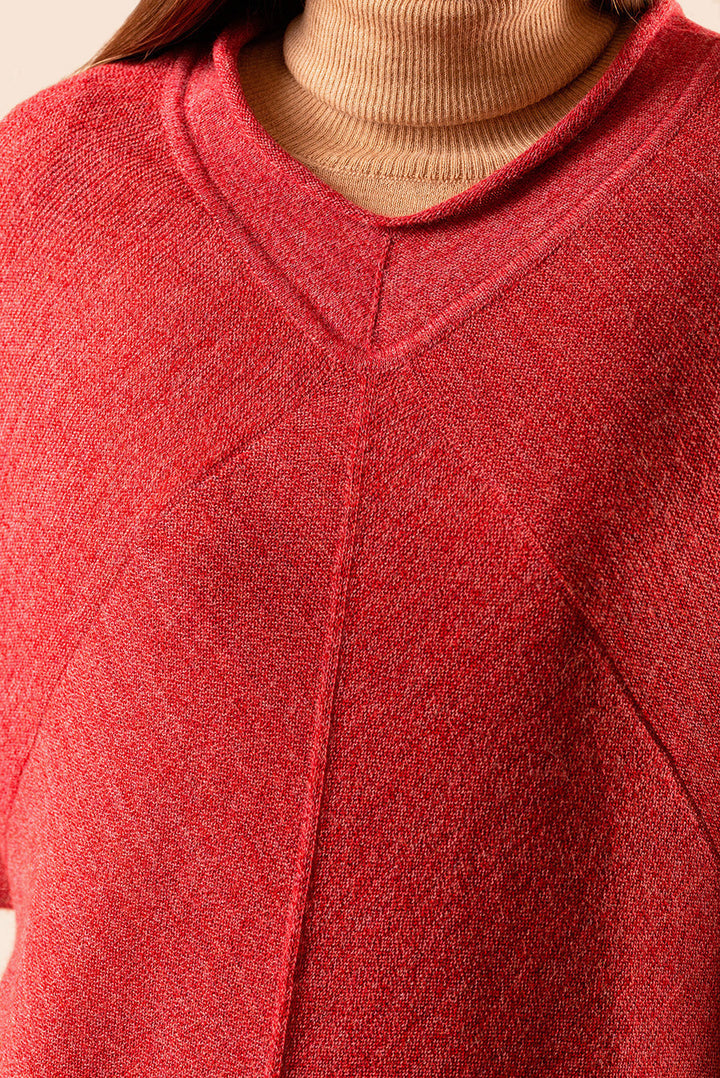 Poncho Ulala De Baby Alpaca Color Amarena