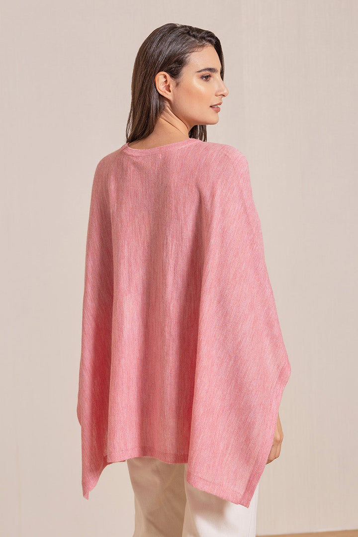 Poncho Vaya De Baby Alpaca Color Peonia