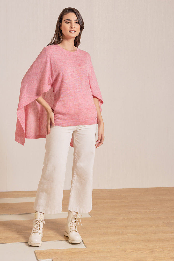 Poncho Vaya De Baby Alpaca Color Peonia
