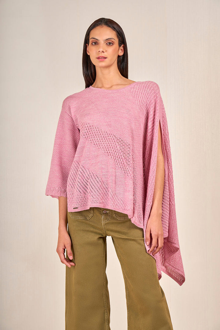 Poncho Vous De Baby Alpaca Color Mosqueta