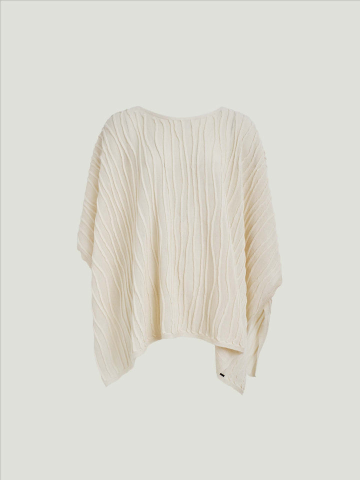 Wichita Poncho Baby Alpaca y Seda Color Crudo