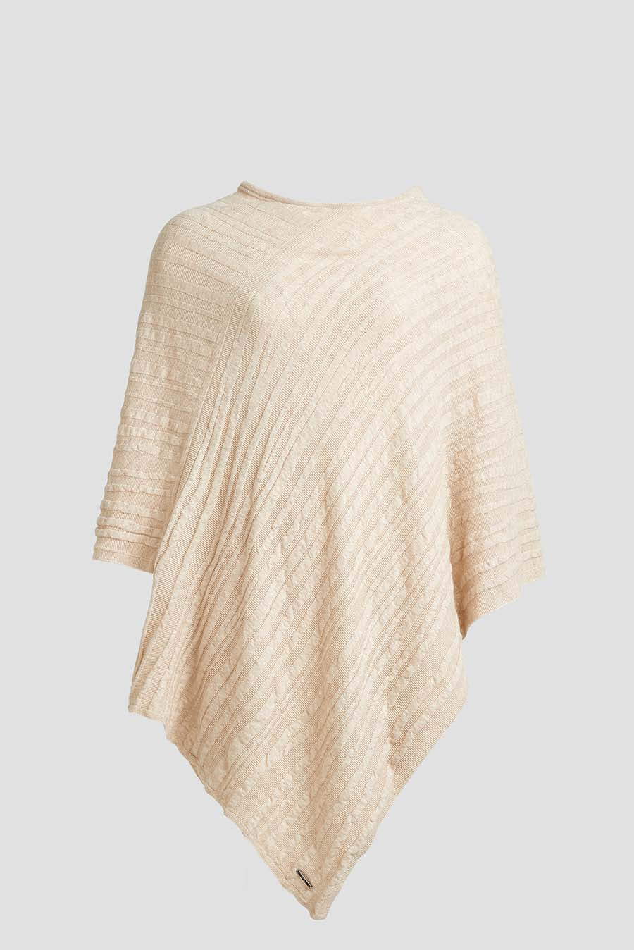 Wasabi Poncho Cotton & Baby Alpaca Color Beige