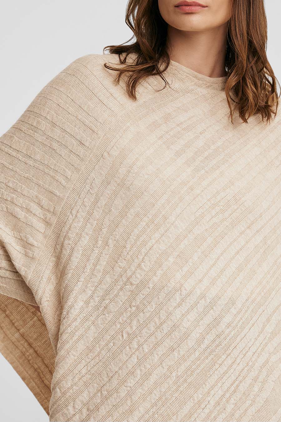 Wasabi Poncho Cotton & Baby Alpaca Color Beige