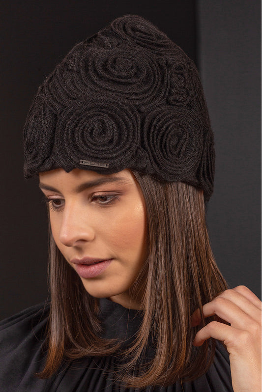 GORRO BEGONIA DE ALPACA BLACK COLOR BLACK