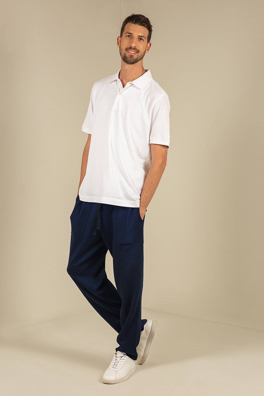 Uomo Pants Cotton & Baby Alpaca Color Golondrina