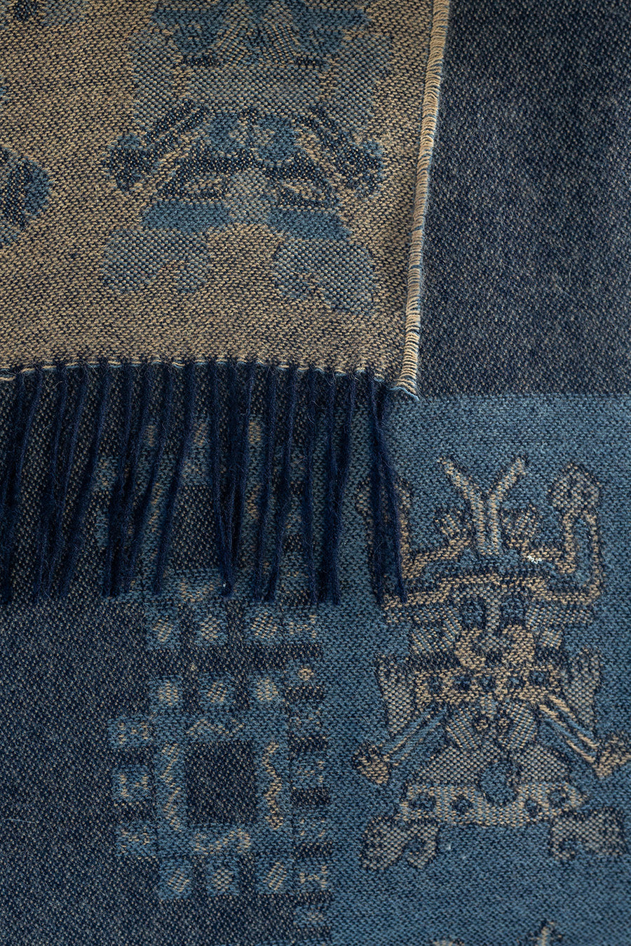 Manta Nazca - 25 De Baby Alpaca Color Azul