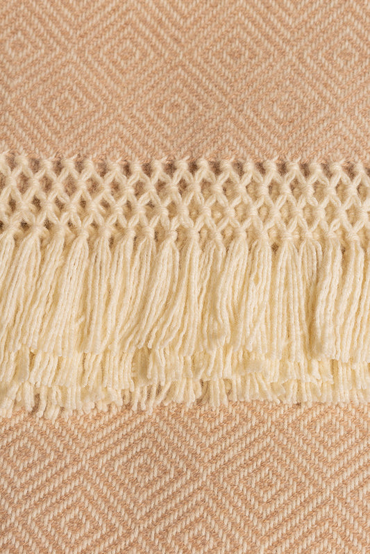 Manta Uamacho De Baby Alpaca Color Beige