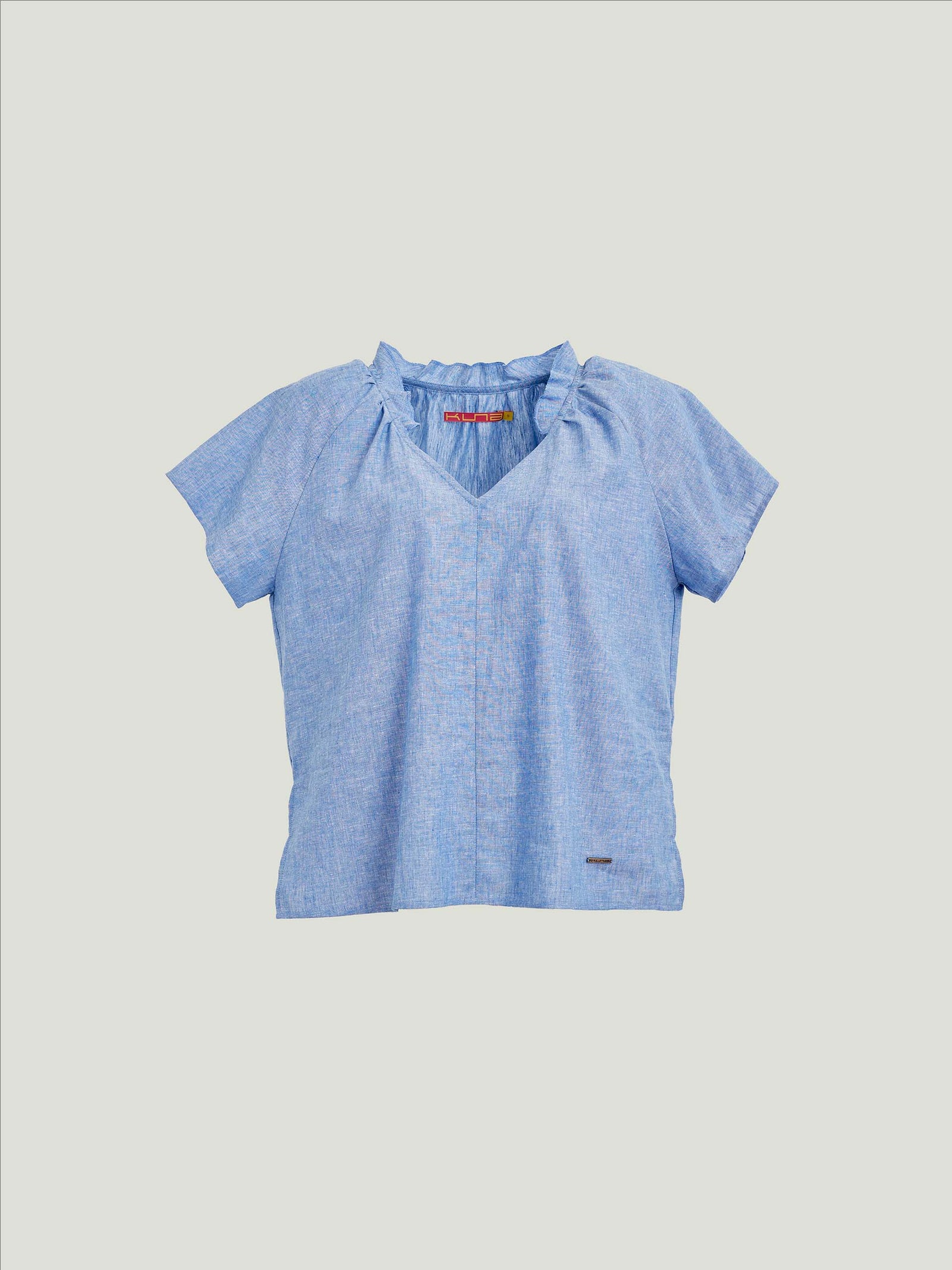 Blusa Wonka Lino Color Azul Claro