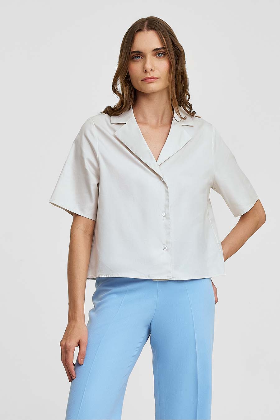 Blusa Wooga de Algodón Color Crudo