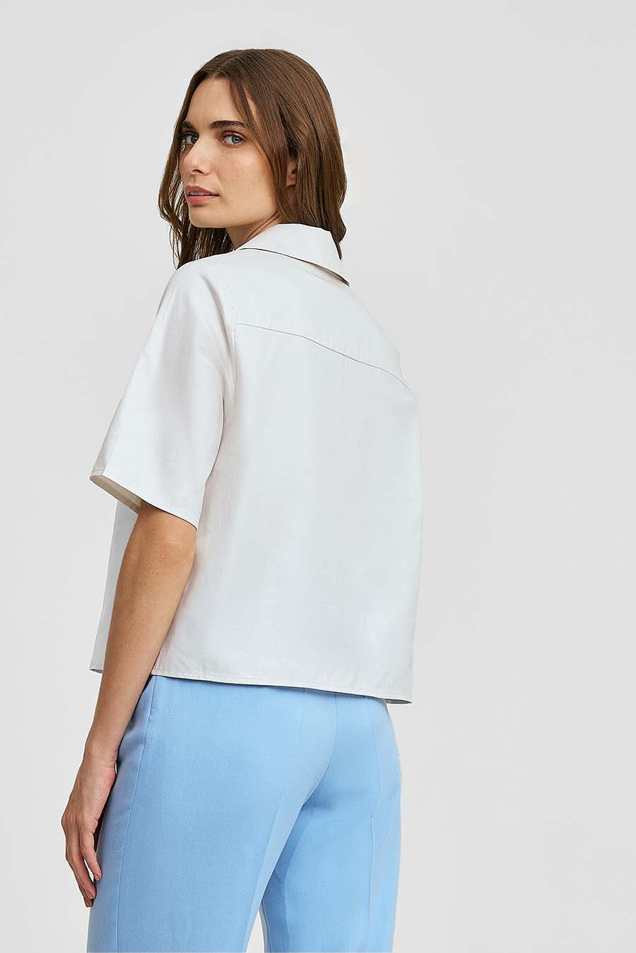 Blusa Wooga de Algodón Color Crudo