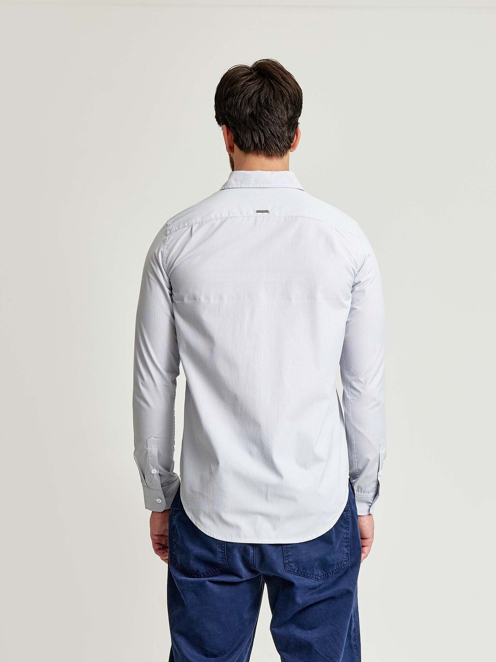 Camisa Waldo Algodón Color Gris Rayas
