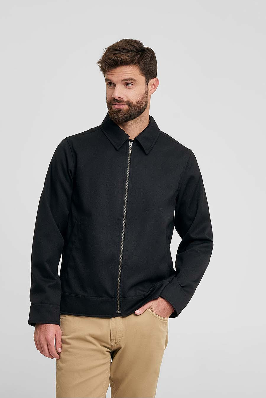 Chaqueta Wallstreet de lana y baby alpaca, color negro