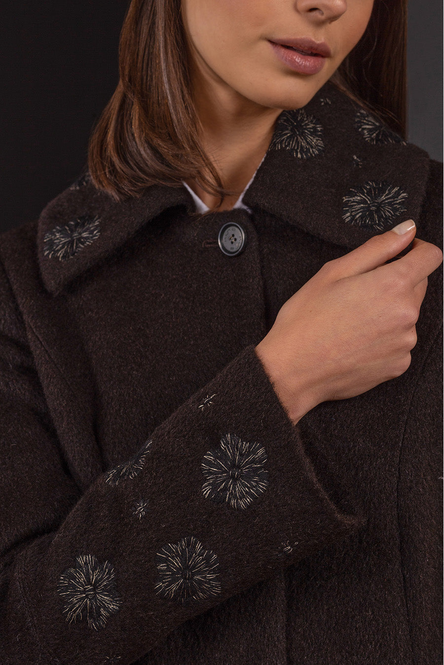 ABRIGO BERGERA DE ALPACA BLACK COLOR BLACK