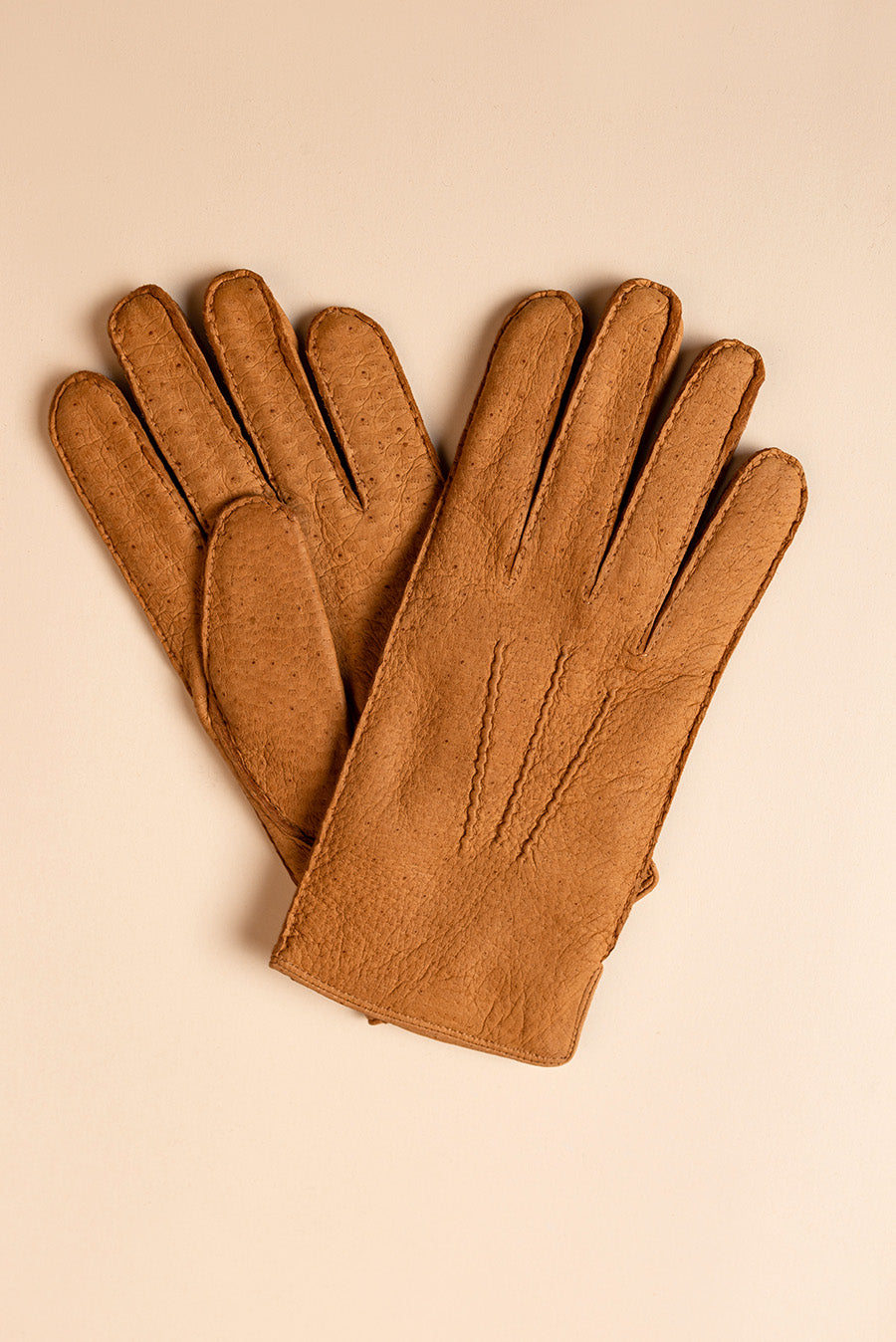 Peccary Gloves Cuero Peccary Color Camel Oscuro