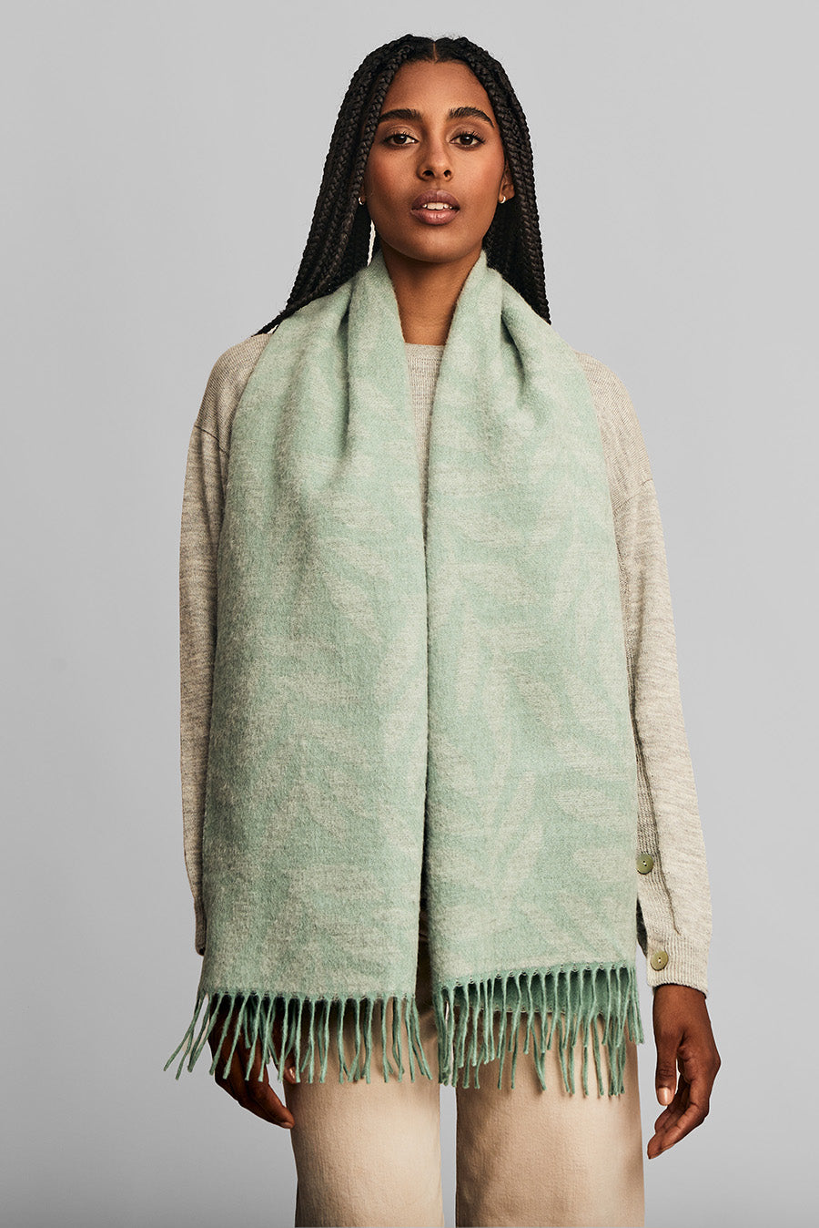 Mantón Weinko Baby Alpaca Color Verde Agua